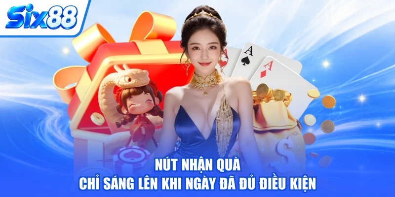 Nút nhận quà chỉ sáng lên khi ngày đã đủ điều kiện